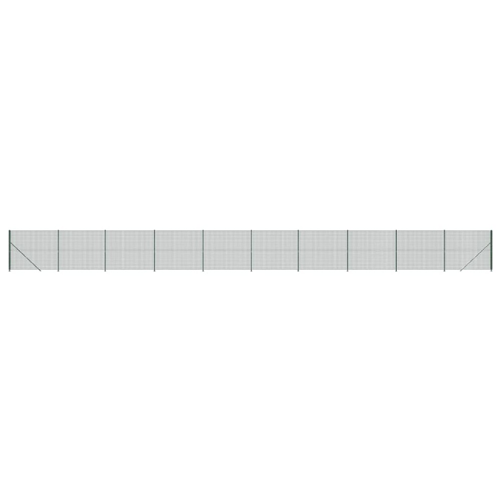 vidaXL Συρματόπλεγμα Περίφραξης Πράσινο 1,6 x 25 μ. με Βάσεις Φλάντζα