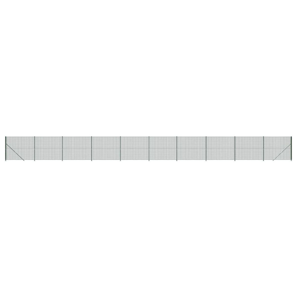 vidaXL Συρματόπλεγμα Περίφραξης Πράσινο 1,6 x 25 μ. με Βάσεις Φλάντζα