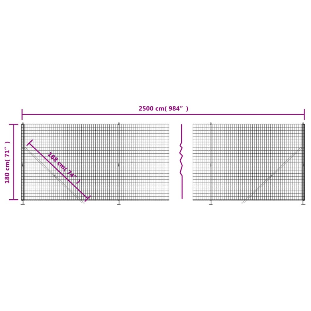vidaXL Συρματόπλεγμα Περίφραξης Πράσινο 1,8 x 25 μ. με Βάσεις Φλάντζα