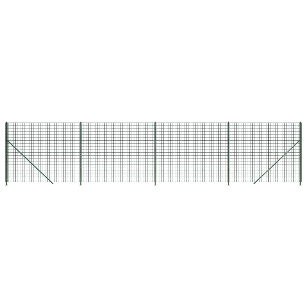 vidaXL Συρματόπλεγμα Περίφραξης Πράσινο 2,2x10 μ. με Βάσεις Φλάντζα