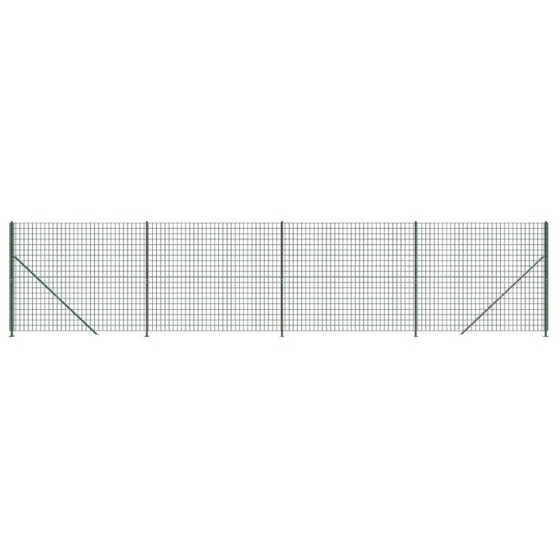 vidaXL Συρματόπλεγμα Περίφραξης Πράσινο 2,2x10 μ. με Βάσεις Φλάντζα