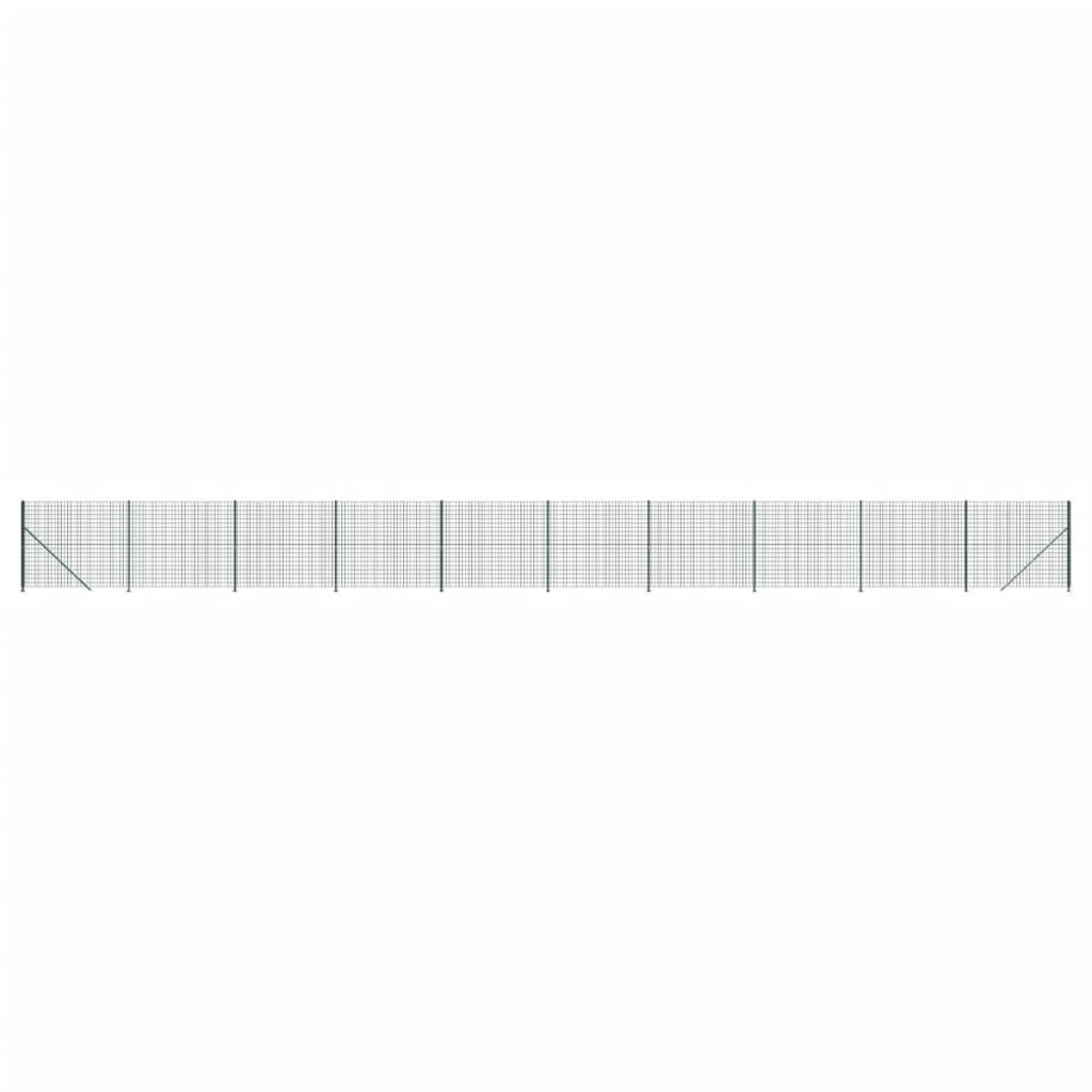 vidaXL Συρματόπλεγμα Περίφραξης Πράσινο 1,6 x 25 μ. με Βάσεις Φλάντζα
