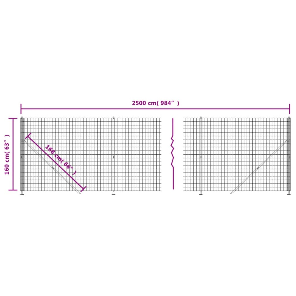 vidaXL Συρματόπλεγμα Περίφραξης Πράσινο 1,6 x 25 μ. με Βάσεις Φλάντζα