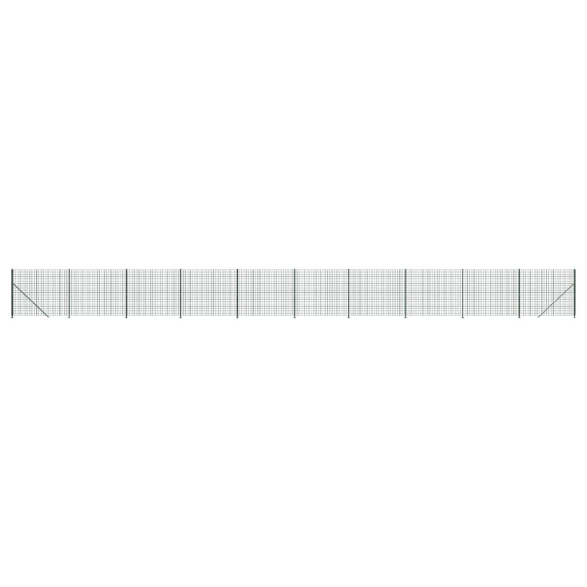 vidaXL Συρματόπλεγμα Περίφραξης Πράσινο 2,2 x 25 μ. με Βάσεις Φλάντζα