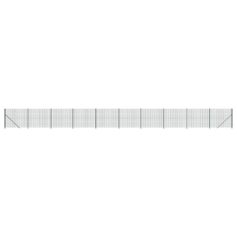 vidaXL Συρματόπλεγμα Περίφραξης Πράσινο 2,2 x 25 μ. με Βάσεις Φλάντζα
