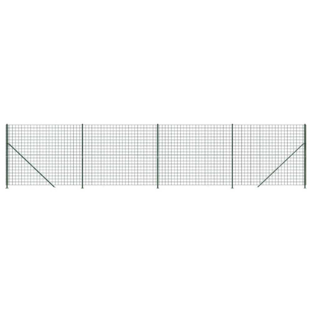vidaXL Συρματόπλεγμα Περίφραξης Πράσινο 2,2x10 μ. με Βάσεις Φλάντζα
