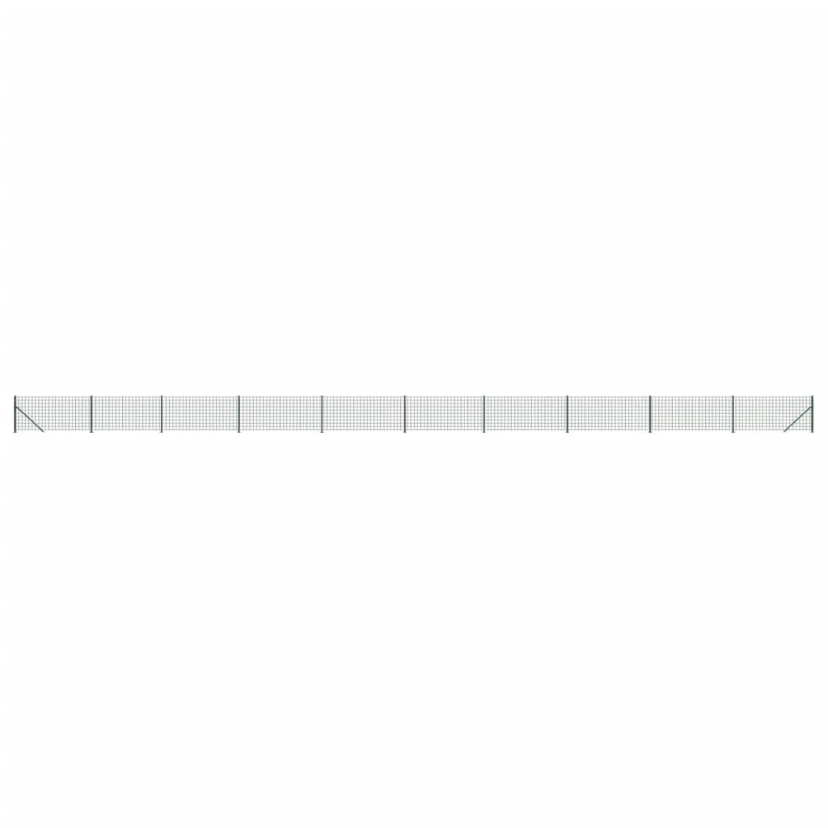 vidaXL Συρματόπλεγμα Περίφραξης Πράσινο 0,8 x 25 μ. με Βάσεις Φλάντζα