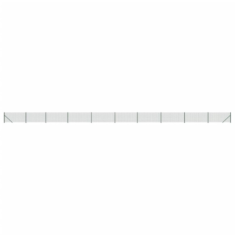 vidaXL Συρματόπλεγμα Περίφραξης Πράσινο 0,8 x 25 μ. με Βάσεις Φλάντζα