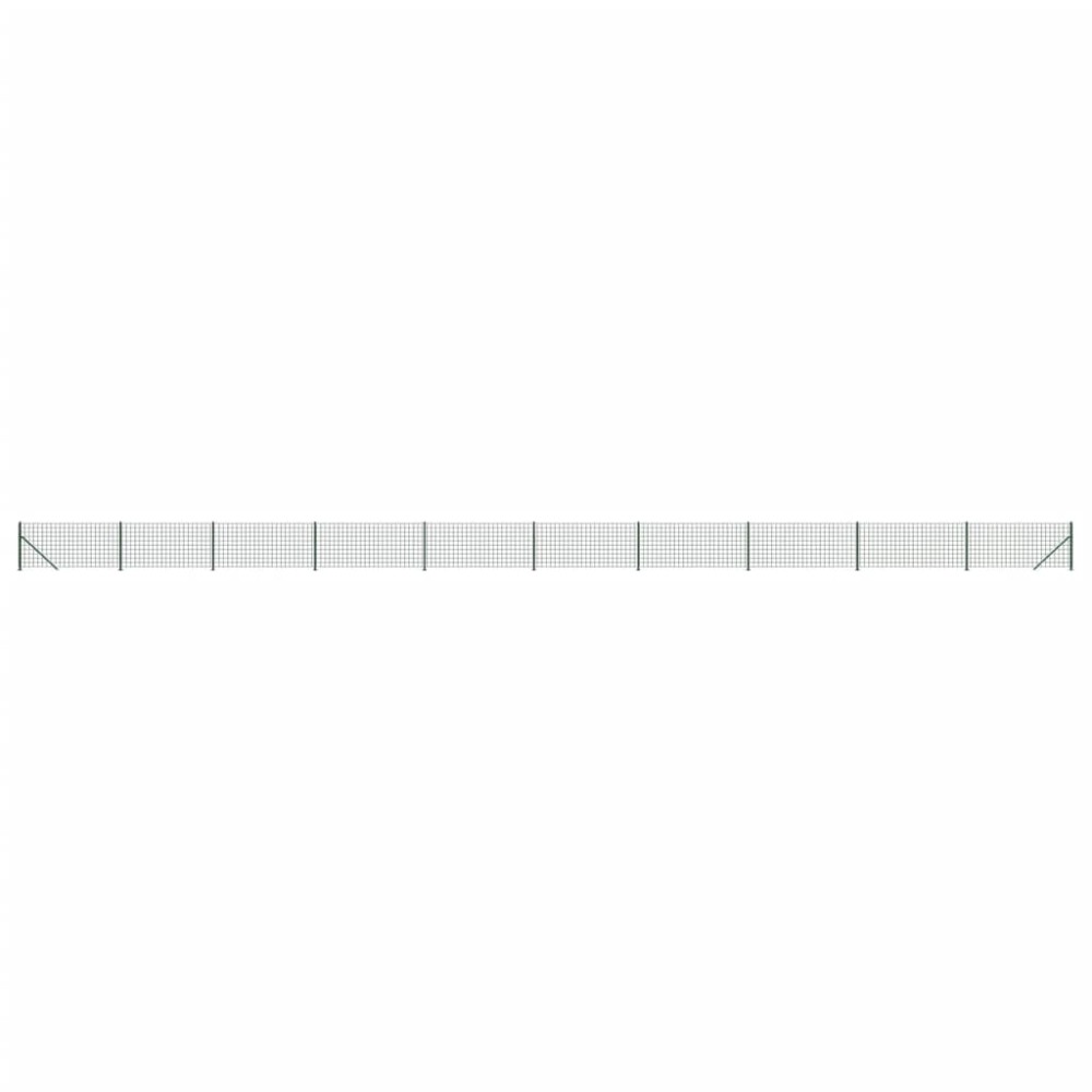 vidaXL Συρματόπλεγμα Περίφραξης Πράσινο 1,1 x 25 μ. με Βάσεις Φλάντζα