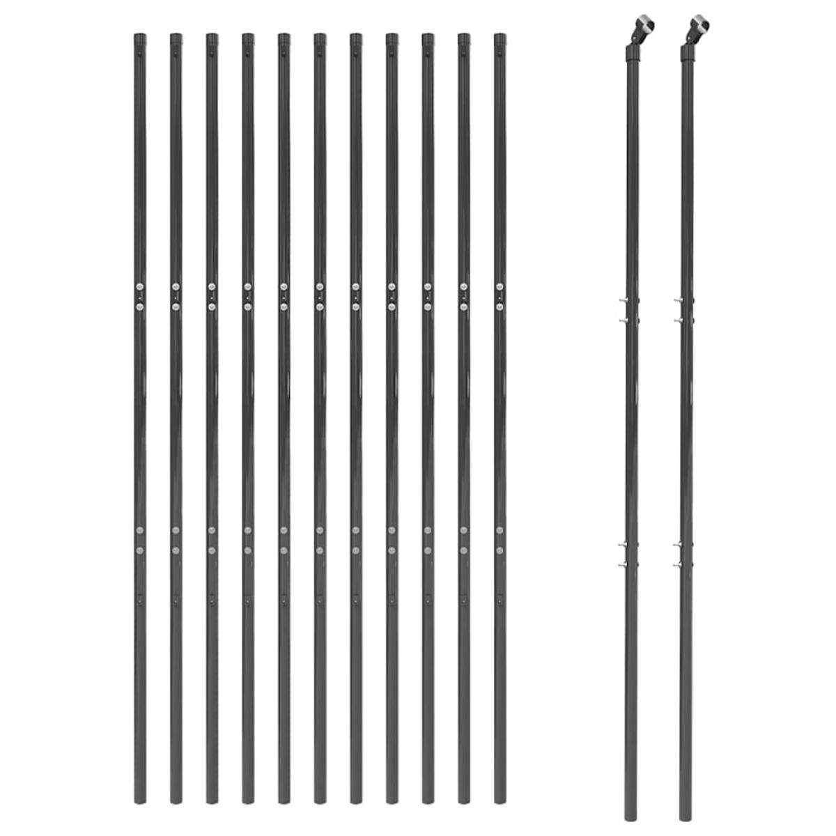 vidaXL Συρματόπλεγμα Περίφραξης Ανθρακί 2,2x25 μ. Γαλβανισμένο Ατσάλι