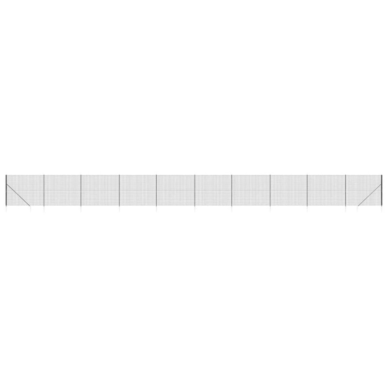 vidaXL Συρματόπλεγμα Περίφραξης Ανθρακί 1,6 x 25 μ. με Καρφωτές Βάσεις