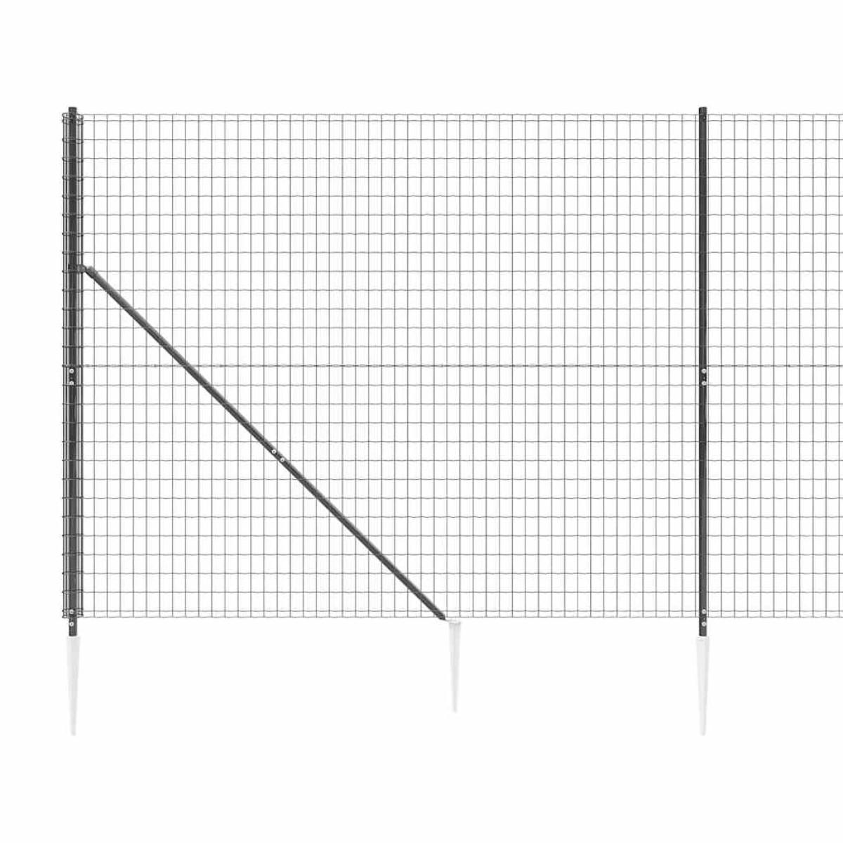 vidaXL Συρματόπλεγμα Περίφραξης Ανθρακί 2,2 x 25 μ. με Καρφωτές Βάσεις