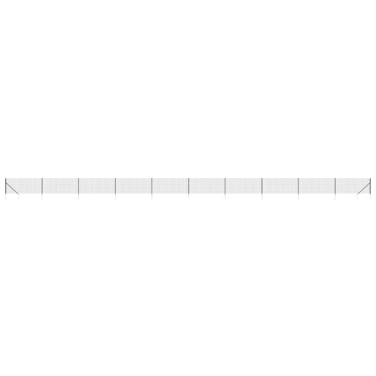 vidaXL Συρματόπλεγμα Περίφραξης Ανθρακί 0,8 x 25 μ. με Καρφωτές Βάσεις