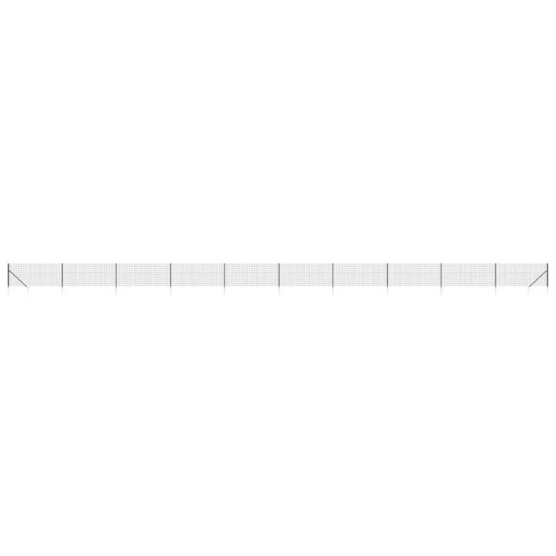 vidaXL Συρματόπλεγμα Περίφραξης Ανθρακί 0,8 x 25 μ. με Καρφωτές Βάσεις