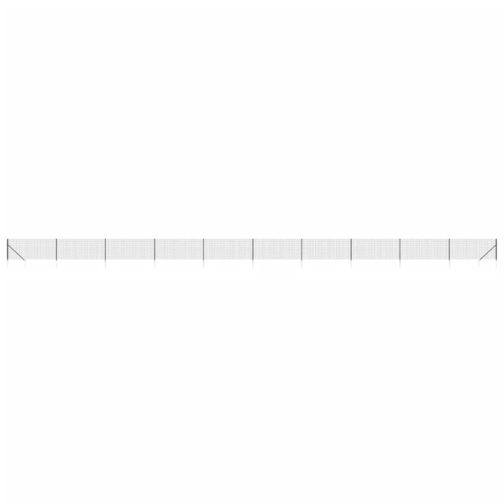 vidaXL Συρματόπλεγμα Περίφραξης Ανθρακί 1,1 x 25 μ. με Καρφωτές Βάσεις