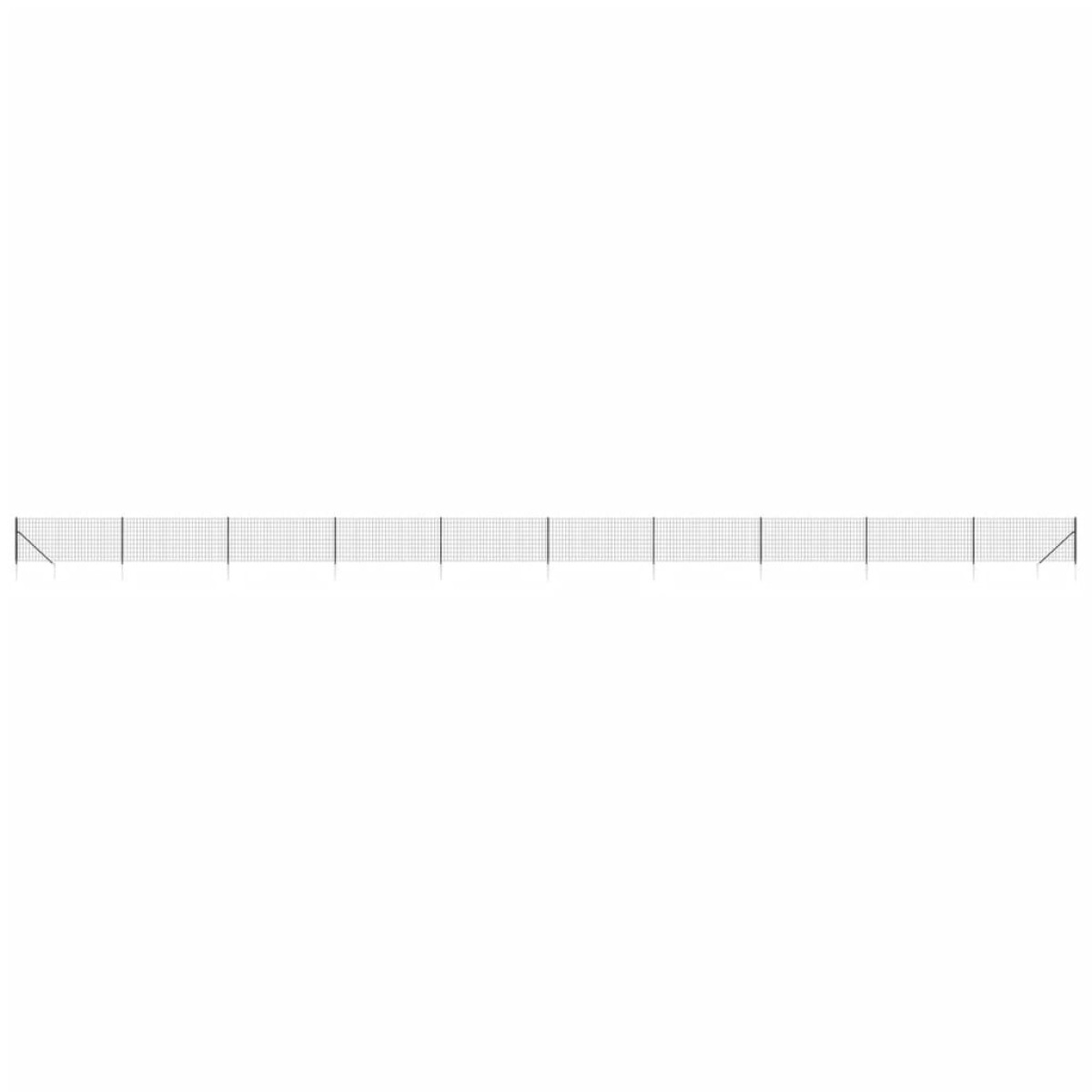 vidaXL Συρματόπλεγμα Περίφραξης Ανθρακί 1,1 x 25 μ. με Καρφωτές Βάσεις