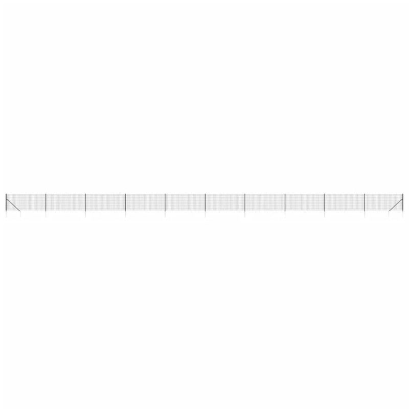 vidaXL Συρματόπλεγμα Περίφραξης Ανθρακί 1,1 x 25 μ. με Καρφωτές Βάσεις