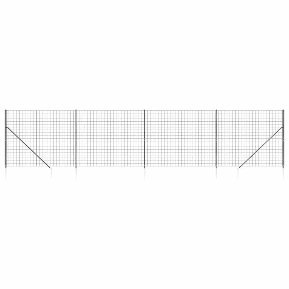 vidaXL Συρματόπλεγμα Περίφραξης Ανθρακί 1,4 x 10 μ. με Καρφωτές Βάσεις
