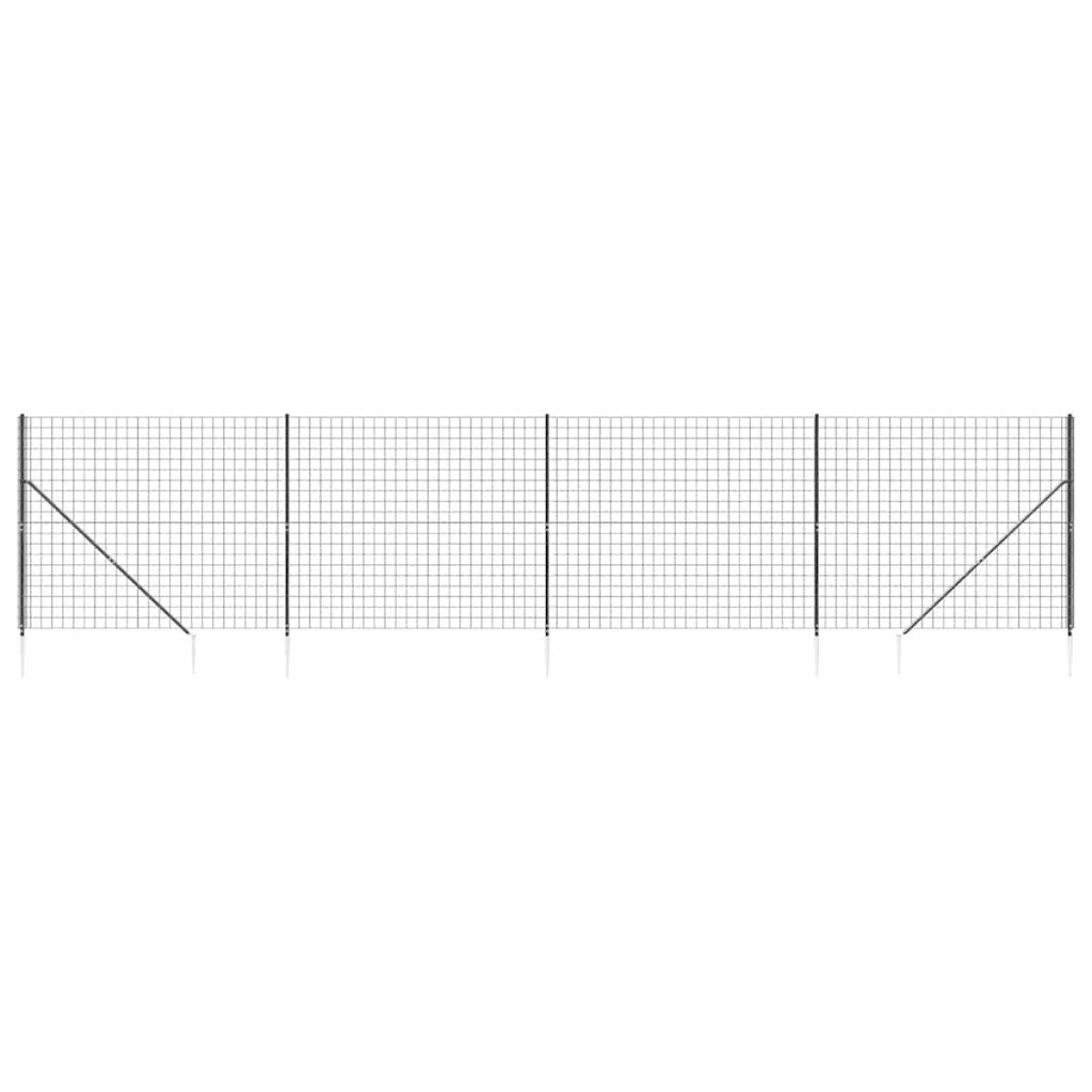 vidaXL Συρματόπλεγμα Περίφραξης Ανθρακί 1,4 x 10 μ. με Καρφωτές Βάσεις