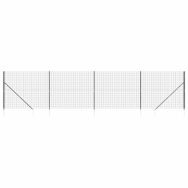 vidaXL Συρματόπλεγμα Περίφραξης Ανθρακί 1,4 x 10 μ. με Καρφωτές Βάσεις