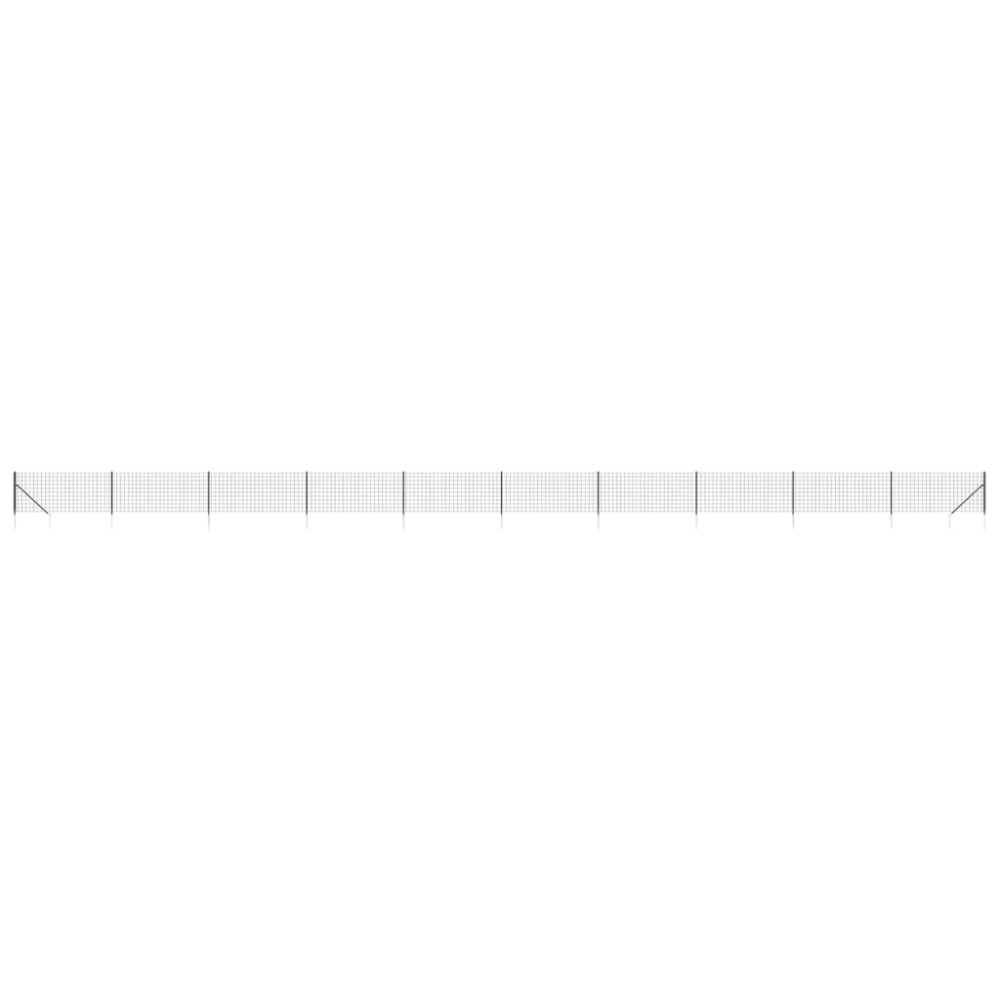 vidaXL Συρματόπλεγμα Περίφραξης Ανθρακί 1,1 x 25 μ. με Καρφωτές Βάσεις