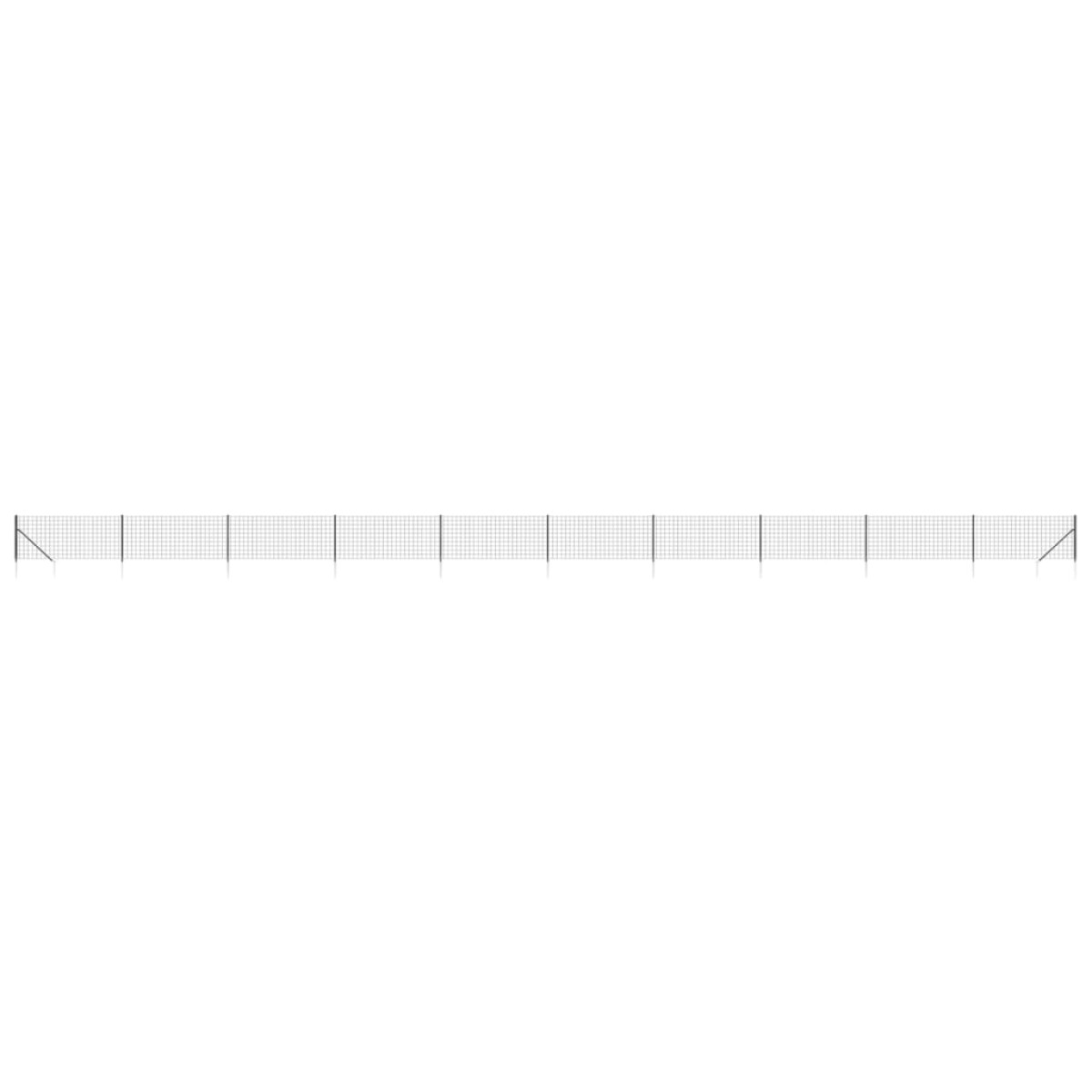 vidaXL Συρματόπλεγμα Περίφραξης Ανθρακί 1,1 x 25 μ. με Καρφωτές Βάσεις