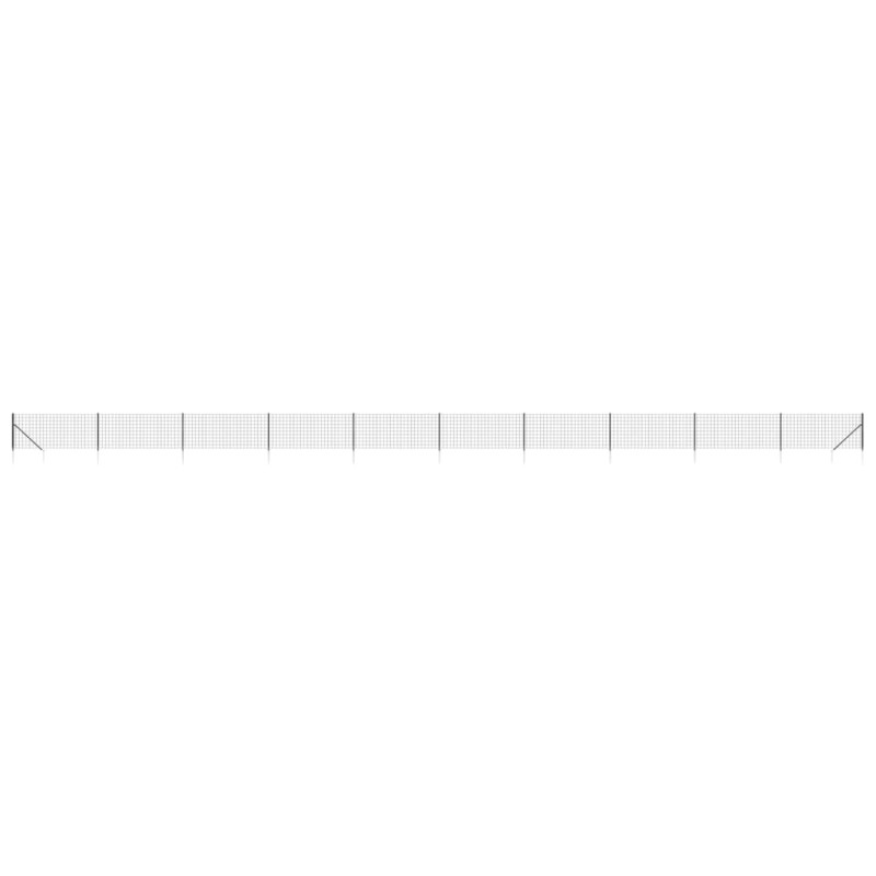 vidaXL Συρματόπλεγμα Περίφραξης Ανθρακί 1,1 x 25 μ. με Καρφωτές Βάσεις