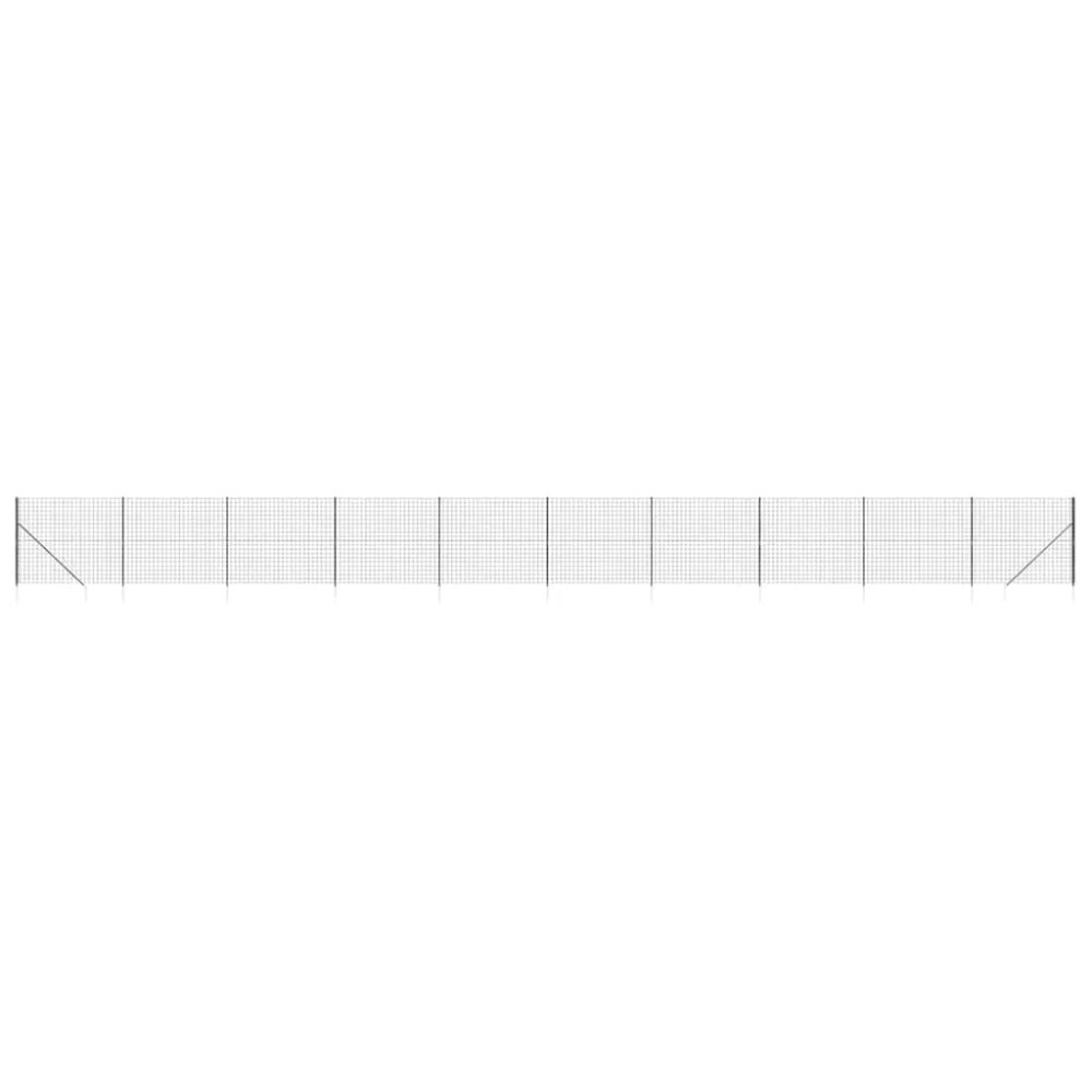 vidaXL Συρματόπλεγμα Περίφραξης Ανθρακί 1,6 x 25 μ. με Καρφωτές Βάσεις