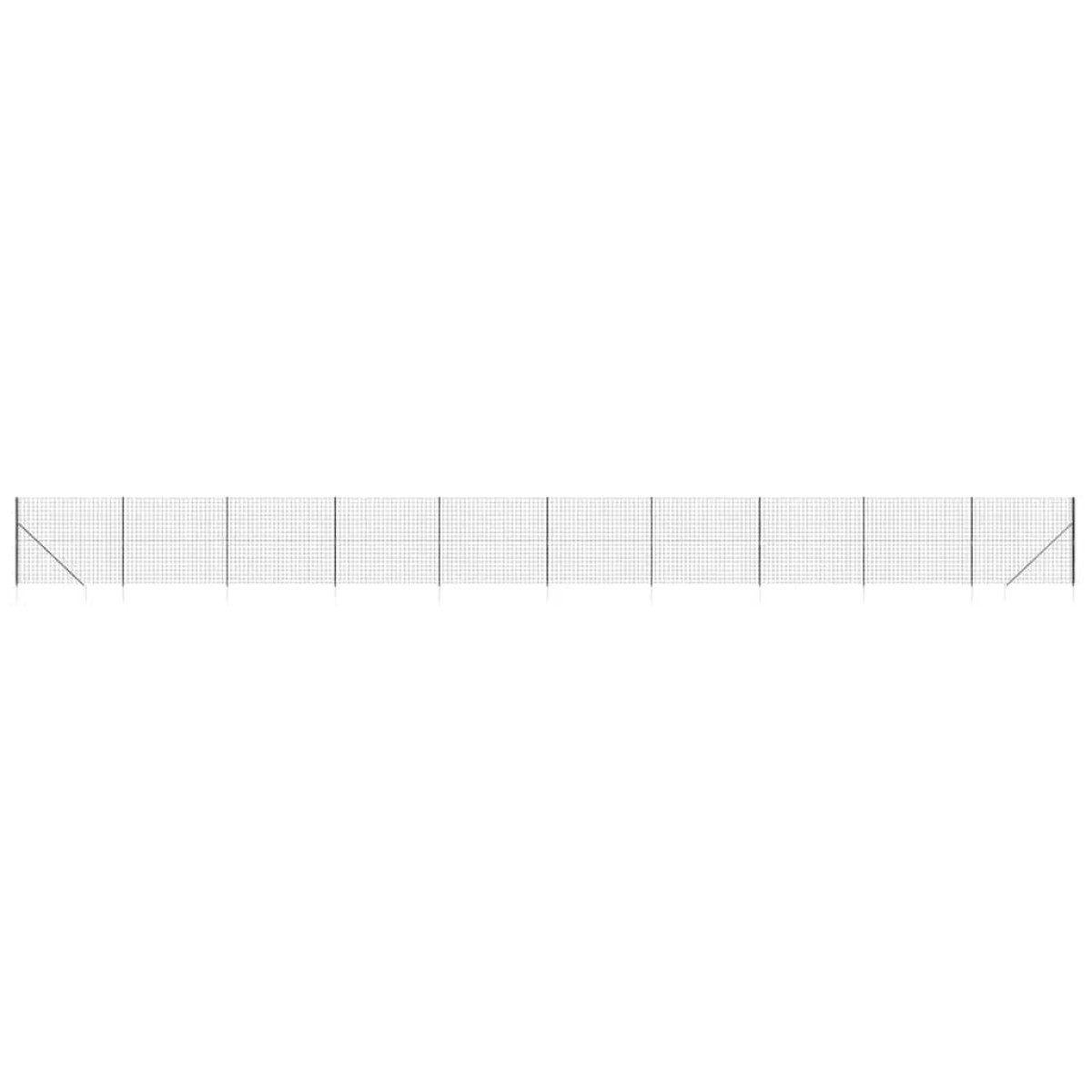 vidaXL Συρματόπλεγμα Περίφραξης Ανθρακί 2,2 x 25 μ. με Καρφωτές Βάσεις