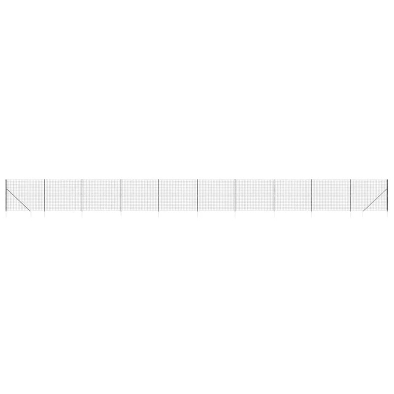 vidaXL Συρματόπλεγμα Περίφραξης Ανθρακί 2,2 x 25 μ. με Καρφωτές Βάσεις
