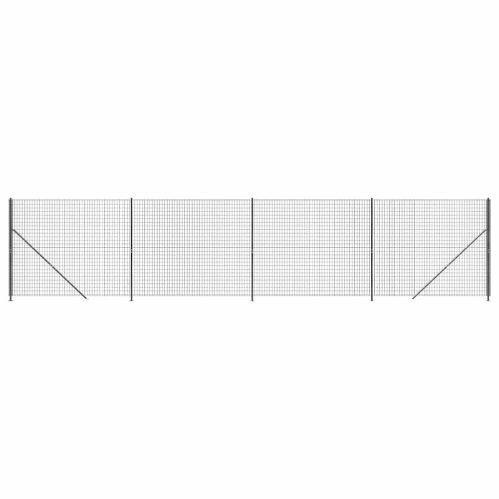 vidaXL Συρματόπλεγμα Περίφραξης Ανθρακί 1,8 x 10 μ. με Βάσεις Φλάντζα