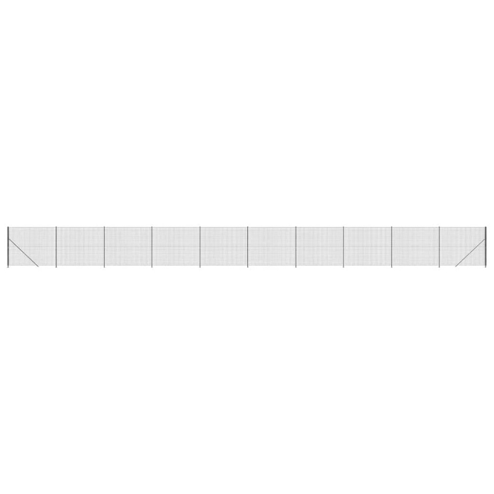 vidaXL Συρματόπλεγμα Περίφραξης Ανθρακί 1,6 x 25 μ. με Βάσεις Φλάντζα