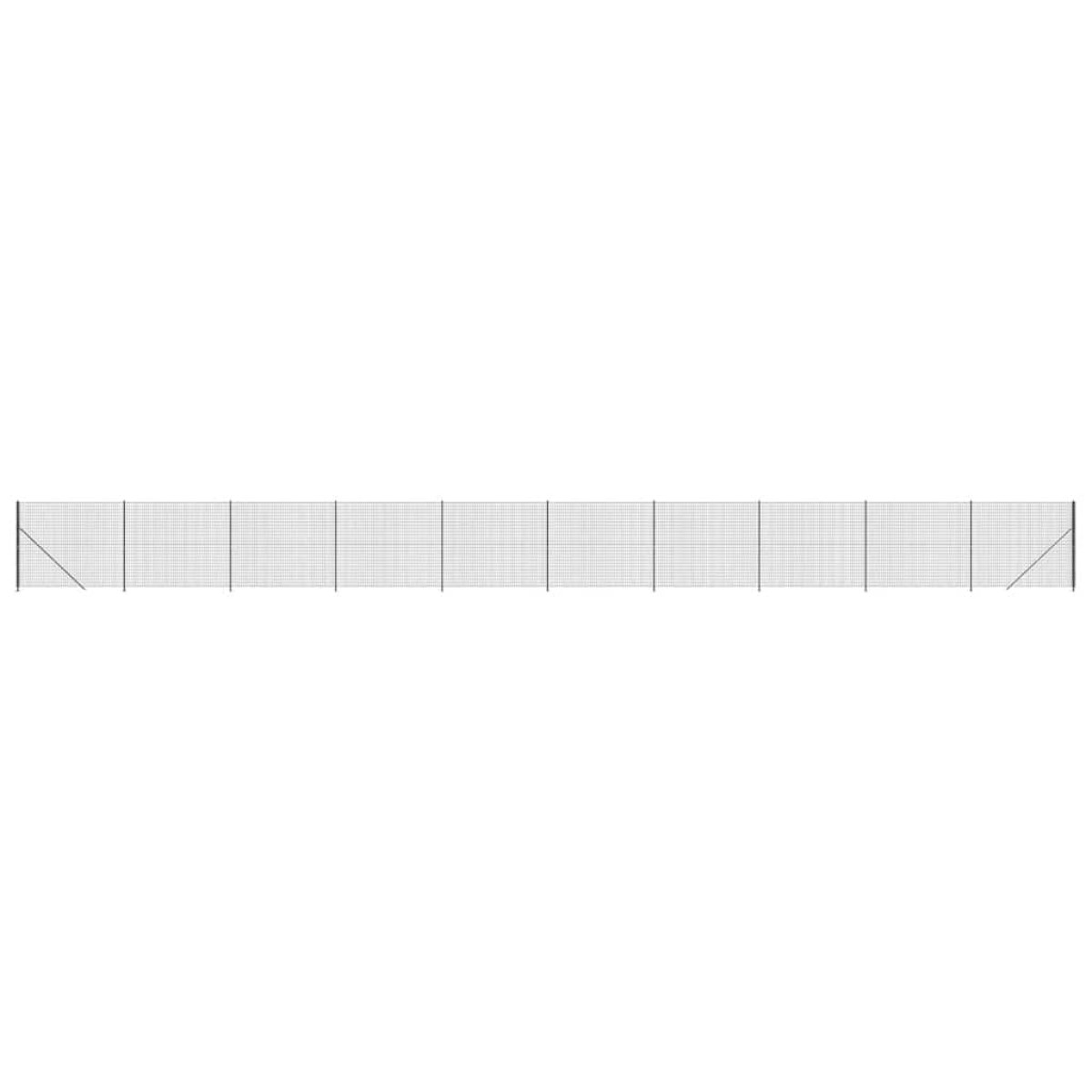 vidaXL Συρματόπλεγμα Περίφραξης Ανθρακί 1,6 x 25 μ. με Βάσεις Φλάντζα