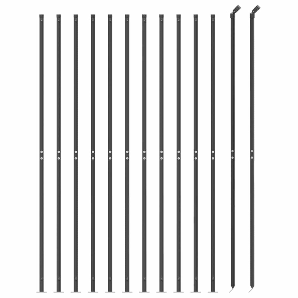 vidaXL Συρματόπλεγμα Περίφραξης Ανθρακί 1,6 x 25 μ. με Βάσεις Φλάντζα
