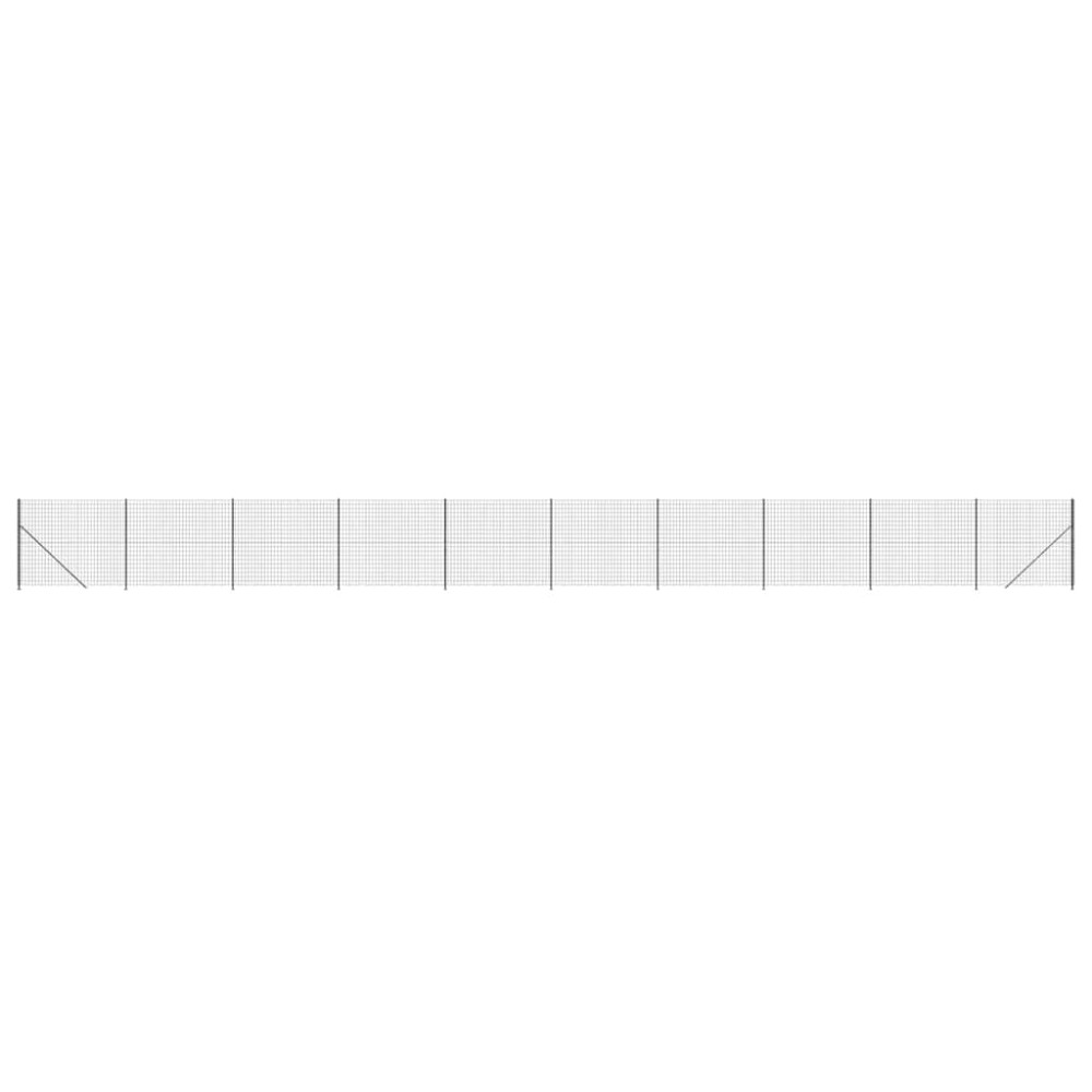 vidaXL Συρματόπλεγμα Περίφραξης Ανθρακί 1,6 x 25 μ. με Βάσεις Φλάντζα