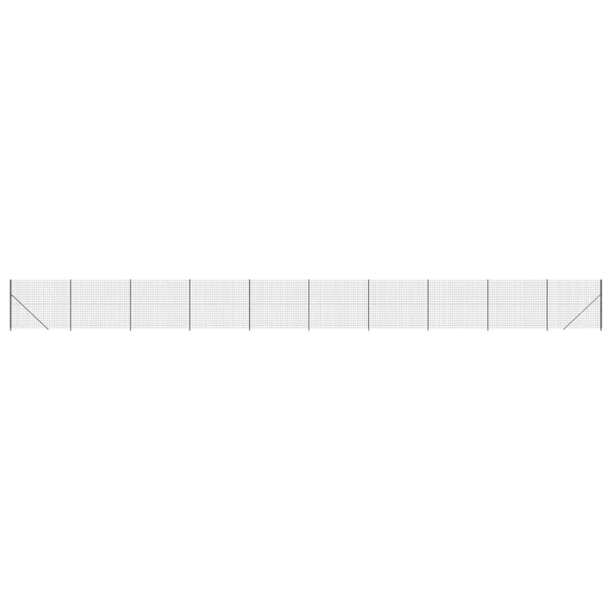 vidaXL Συρματόπλεγμα Περίφραξης Ανθρακί 1,6 x 25 μ. με Βάσεις Φλάντζα