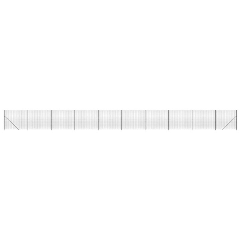 vidaXL Συρματόπλεγμα Περίφραξης Ανθρακί 1,6 x 25 μ. με Βάσεις Φλάντζα