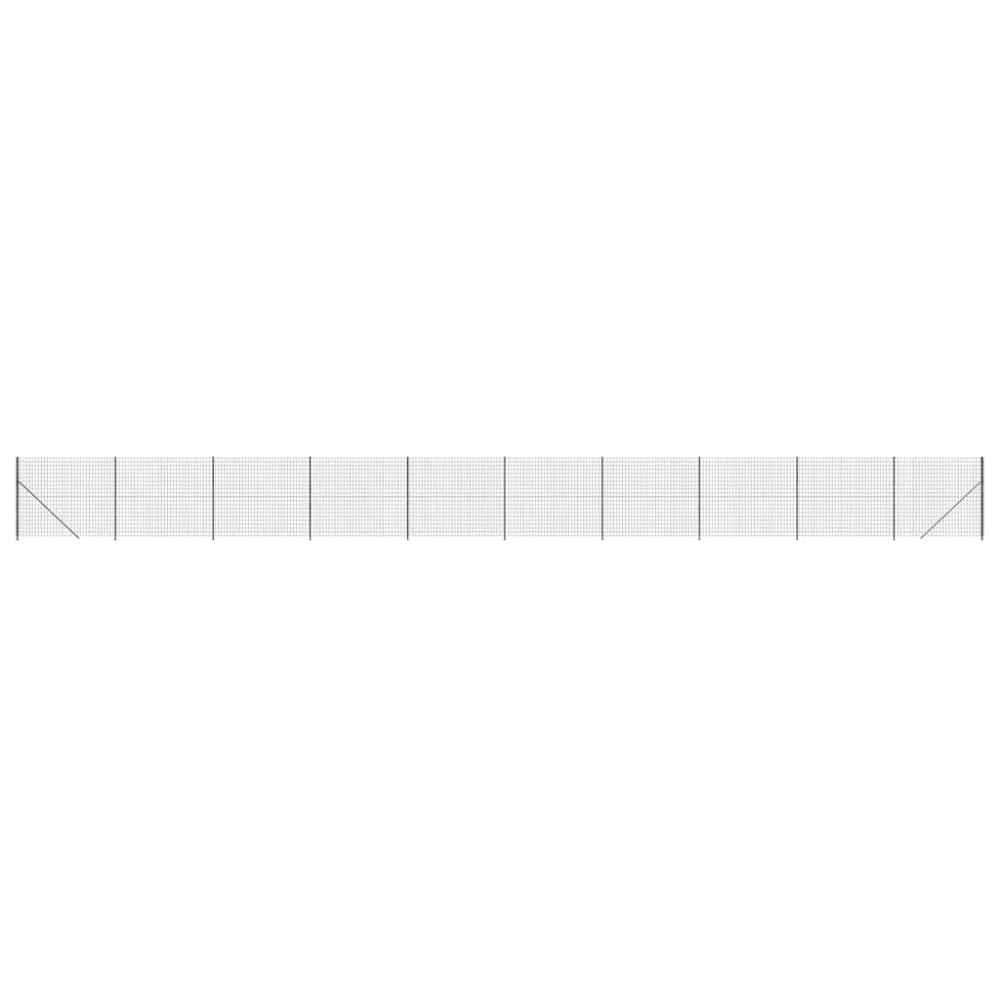 vidaXL Συρματόπλεγμα Περίφραξης Ανθρακί 1,8 x 25 μ. με Βάσεις Φλάντζα