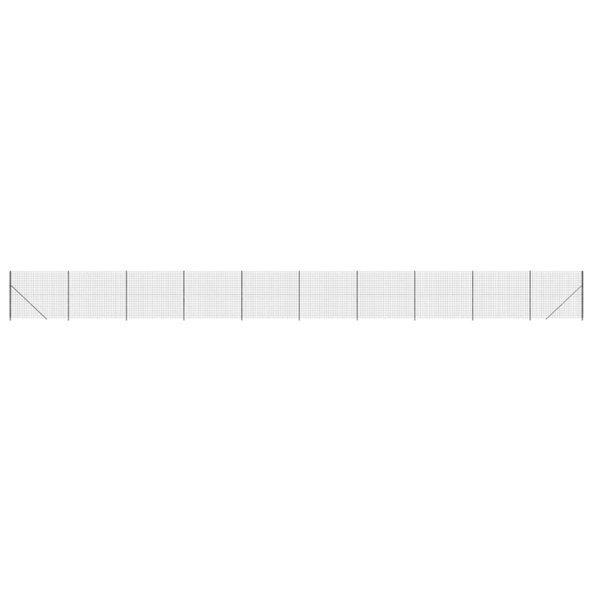 vidaXL Συρματόπλεγμα Περίφραξης Ανθρακί 1,8 x 25 μ. με Βάσεις Φλάντζα