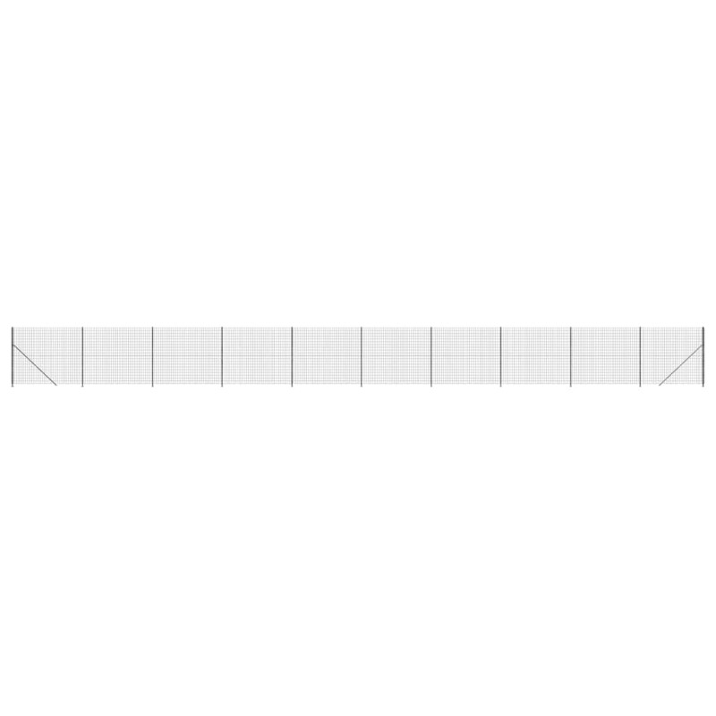 vidaXL Συρματόπλεγμα Περίφραξης Ανθρακί 1,8 x 25 μ. με Βάσεις Φλάντζα