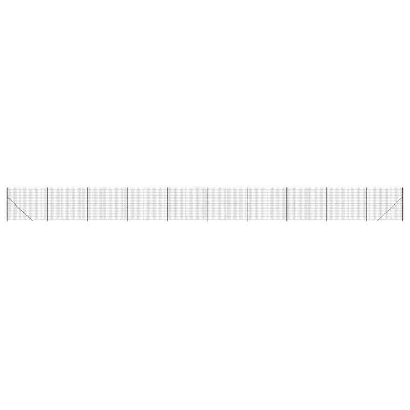 vidaXL Συρματόπλεγμα Περίφραξης Ανθρακί 2,2 x 25 μ. με Βάσεις Φλάντζα