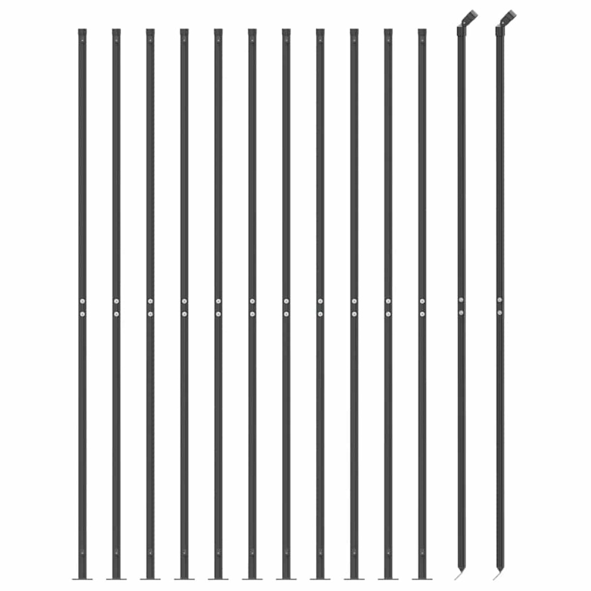 vidaXL Συρματόπλεγμα Περίφραξης Ανθρακί 2,2 x 25 μ. με Βάσεις Φλάντζα