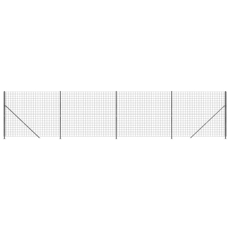 vidaXL Συρματόπλεγμα Περίφραξης Ανθρακί 1,4 x 10 μ. με Βάσεις Φλάντζα