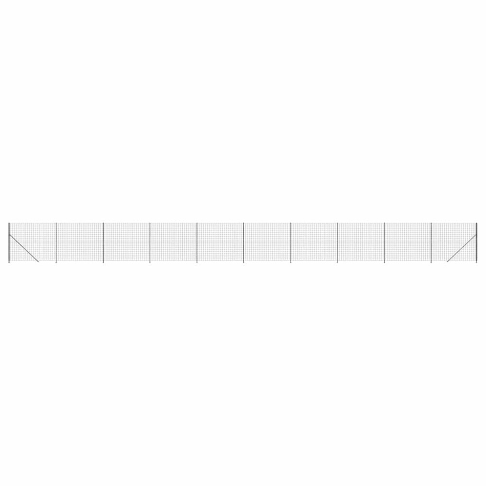 vidaXL Συρματόπλεγμα Περίφραξης Ανθρακί 1,4 x 25 μ. με Βάσεις Φλάντζα