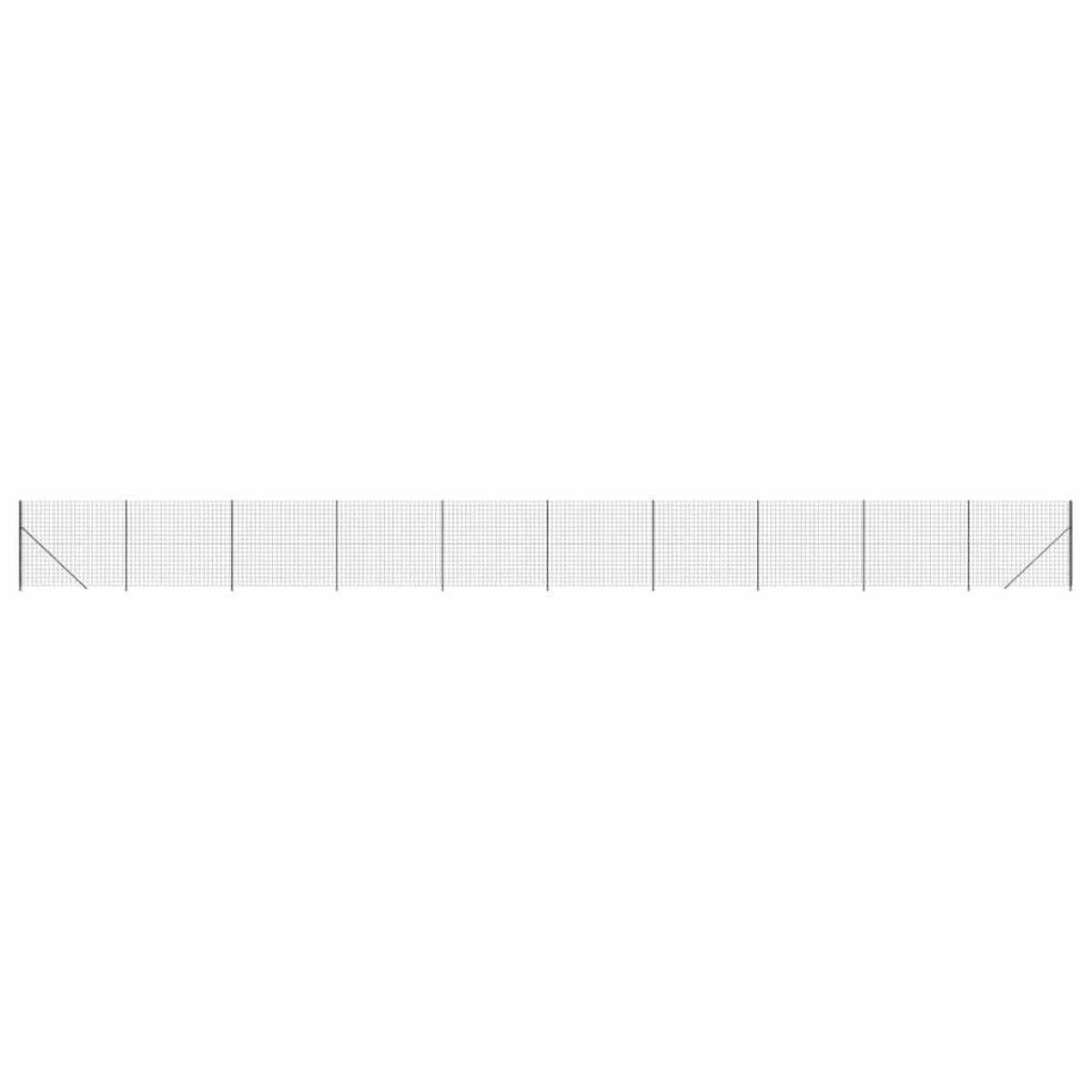 vidaXL Συρματόπλεγμα Περίφραξης Ανθρακί 1,6 x 25 μ. με Βάσεις Φλάντζα