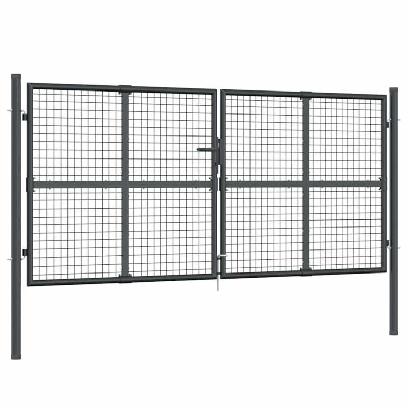 vidaXL Πόρτα Κήπου με Διχτυωτό Υλικό Ανθρακί 300x125 εκ. από Γαλβανισμένο Ατσάλι