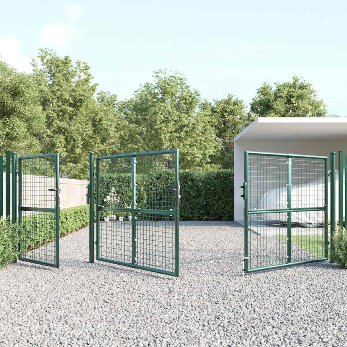 vidaXL Πόρτα Περίφραξης με Πλέγμα Πράσινη 400 x 175 εκ. Γαλβαν. Ατσάλι