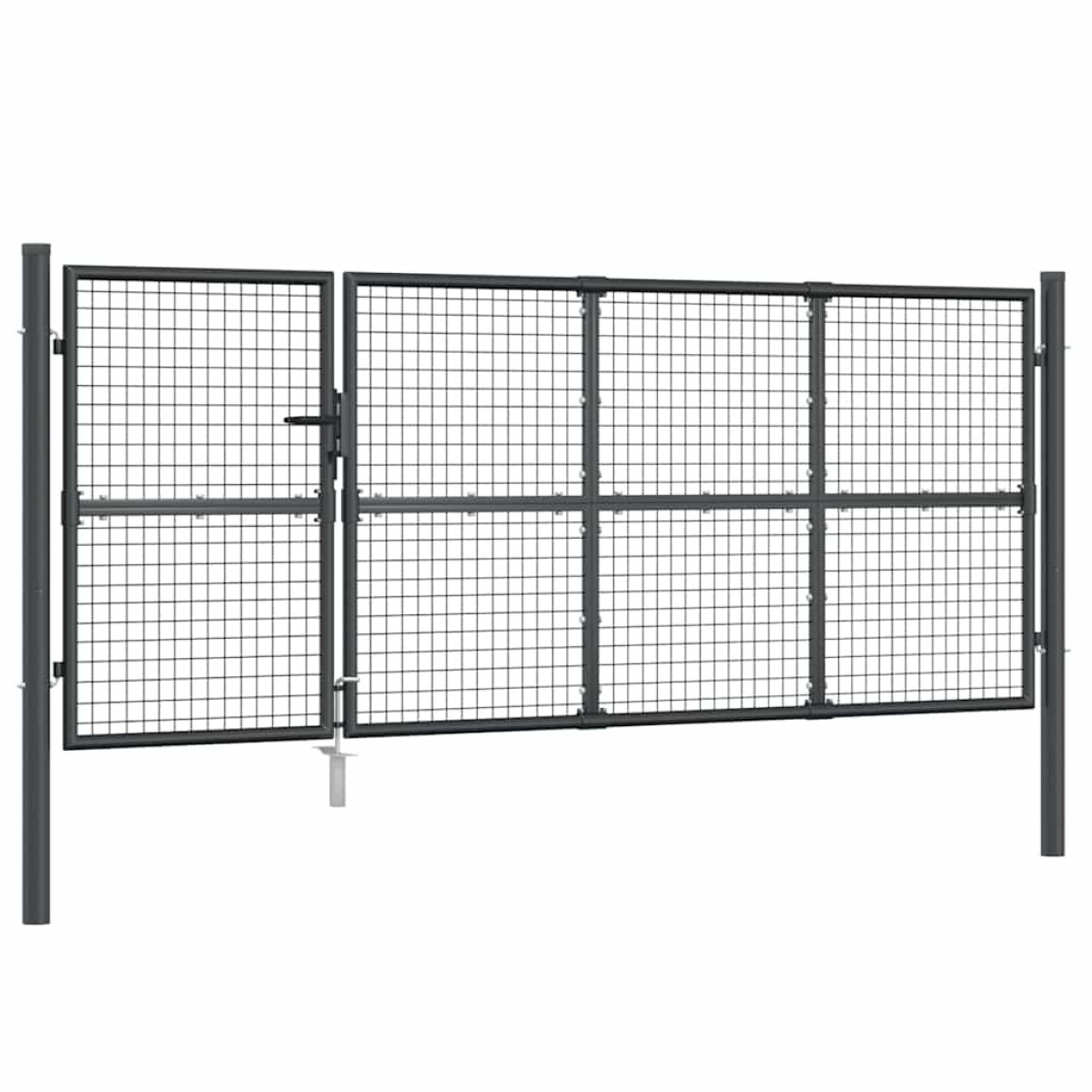 vidaXL Πόρτα Περίφραξης με Πλέγμα Ανθρακί 350 x 175 εκ. Γαλβαν. Ατσάλι