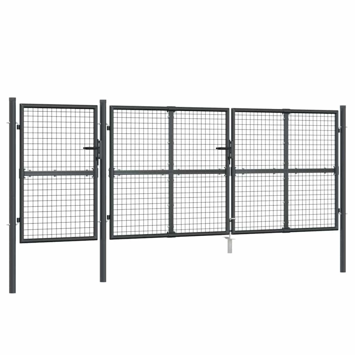 vidaXL Πόρτα Περίφραξης με Πλέγμα Ανθρακί 400 x 175 εκ. Γαλβαν. Ατσάλι