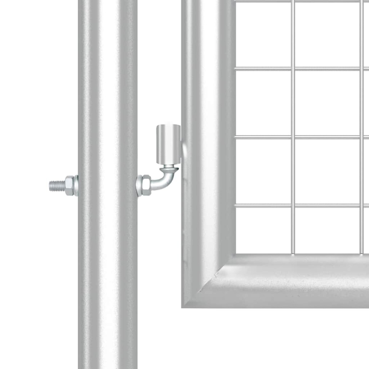 vidaXL Πόρτα Περίφραξης με Πλέγμα Ασημί 350 x 175 εκ. Γαλβαν. Χάλυβας